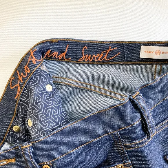 NWOT Tory Burch Mid-rise Cropped Bootcut Jeans Size 24 - Picture 5 of 7